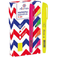 Текстовыделитель "Attomex" 1-4мм желтый, круг. корпус