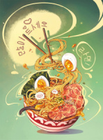 Точкабук А6  64л., 7БЦ "Mini. Аппетитный рамен" резинка