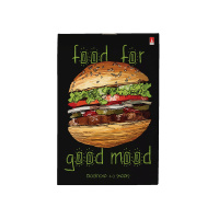 Блокнот А6  40л скоба "Food in black" клетка, ассорти