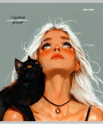 Тетрадь А5  96л кл. Проф-Пресс "Девушки и коты - 1" белизна 100%