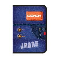 Папка для труда А4 1 отд. молн. вокруг  Джинса, пластик