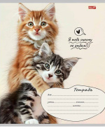 Тетрадь А5 12л кл. Проф-Пресс "Кошачьи парочки" 5 диз.в спайке, белизна 100%