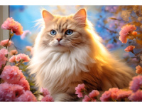 Мозаика алмазная по номерам на холсте 30*40см "Пушистый рыжий котик" с подрамником