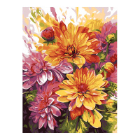 Картина по номерам на картоне 30*40см "Осенний букет"