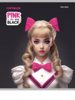 Тетрадь А5 48л кл. Проф-Пресс "Pink&Black" 5 диз.в спайке, белизна 100%