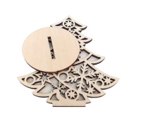 Заготовка деревянная НГ  "Елочка с гирляндой" 15*16см