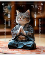 Тетрадь А5 48л кл. Проф-Пресс "Азиатские коты" лен, серебро, 5диз.в спайке