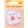 Бумага с липким краем  30л, фигурная White kitty,  ассорти