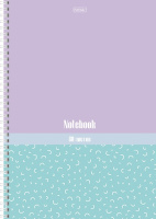 Тетрадь А4  80л кл. гребень Hatber "Скобочки" перф.на отрыв, цв.срез, софт-тач, 2диз.