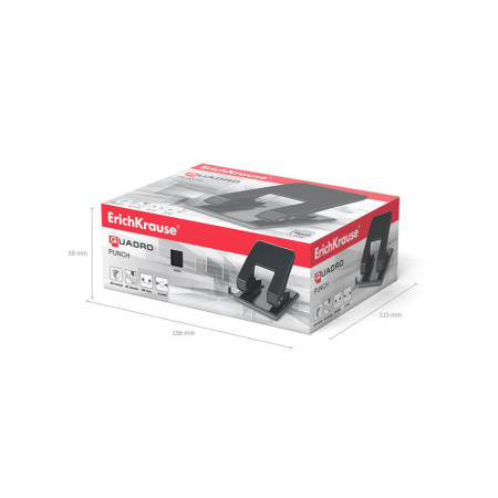 Дырокол EK Quadro 40 лист, металл, ассорти