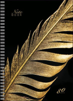 Тетрадь А4  80л кл. гребень ПЗБМ "Золотой лист" фольга, твин.УФ-лак, белизна 100%