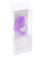 Свеча-цифра "4" с сердечком