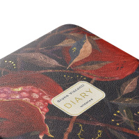 Ежедневник недат. А5+ 120л., тв.обл., иск.кожа "Flora. Гранат" ляссе