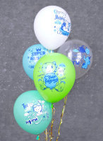 Набор шаров с рисунком 12" Super мальчик!  5шт/уп