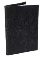 Обложка для паспорта натуральная кожа Вдохновение, черный, тиснение