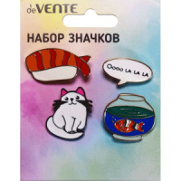 Набор значков "deVENTE. I love fish!", эмалированные 4шт.
