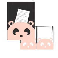 Папка  3 отд. А4 Панда, фигурная вырубка, цв.пластик