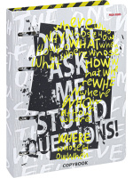 Тетрадь  А5 120л кл. на кольцах Проф-Пресс "Дерзкие надписи" мат.лам., холст, белизна 100%