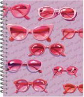 Тетрадь А5  96л кл. гребень Полином "Barbie pink style" выб.УФ-лак, 4диз.в пайке, белизна 100%