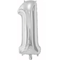 Шар фольга 26" "Цифра 1" Silver.