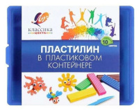 Пластилин 10цв 200гр. Классика, со стеком,  пластик. конт.