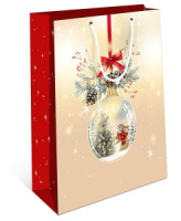 Пакет подар. бум. новогодн. 26*32*12см 157гр/м Зайка