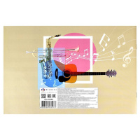 Тетрадь для нот А4 12л., гориз., скоба "Джаз"