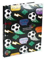 Записная книжка мальчика А5 80л. 7БЦ "Футбол и пиксели" твин.лак., фольга