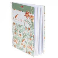 Блокнот А6 7БЦ гребень  80л "Floral collection" кл., глянц.лам.
