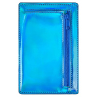 Чехол д/пласт.карт "Голографик синий" 142*92мм, блинт.тиснение, 2 отд., 4 кармана