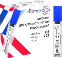 Грифели запасные ATTOMEX 0,7мм, HB, 12 гриф. в пенале