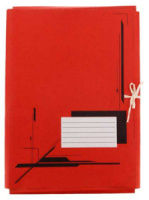 Папка для бумаг с завязками цветн. пл.220 немелов. красн.