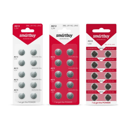 Батарейка-таблетка G12-10B Smartbuy Alkaline, блистер, цена за 1 шт