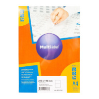 Этикетки самокл. Multilabel лист А4, 210х148мм, белые, 100 листов, 2 эт/л