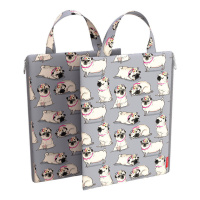 Папка А4 (250*335) с ручками, молния, ткань "Chilling Dog" вертикальная