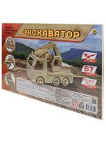 Изготовление модели из дерева "Эскаватор" 67 дет.