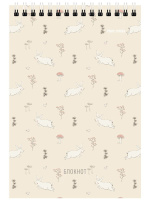 Блокнот А6  40л гребень "Милый паттерн" клетка