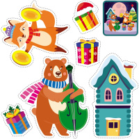 Набор для вырезания и оформления "Новогодние поздравления": 5 открыток