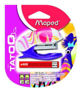 Степлер MAPED №24/6 и 26/6 на 15 листов, МИНИ, + 400скоб, антистеп., рис. "зебра"