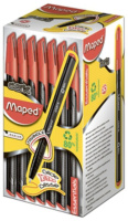 Ручка шар. MAPED GREEN DARK 0,6мм, треуг.чёрн.корп.под карбон, красная