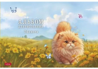 Альбом А4 24 скоба "Пухляши" пл. 100 гр/м, 5диз.в блоке, мат.лам., тисн.