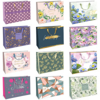 Пакет подар. бумажн. 32*26*12см, Ассорти, мат.лам., тисн.фольгой