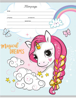 Тетрадь А5 12л косая лин. с доп.горизонт.лин. Проф-Пресс "Милые единороги-1" 5диз.в сп.,белизна 100%