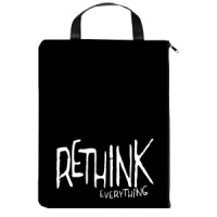 Папка А4 (330*250) с ручкой, молния, ткань "Переосмысли!"