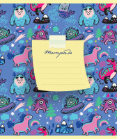 Тетрадь А5 12л кл. ПЗБМ "Лама и друзья" тисн.фольгой, белизна 100%