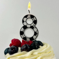 Свеча-цифра "8" Футболист, 5см