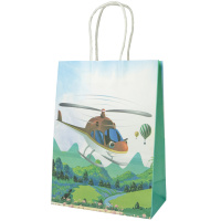 Пакет подар. бумажн. крафт 18*25*10 см, 120 гр/м Самолеты, 4 дизайна, в уп. один дизайн