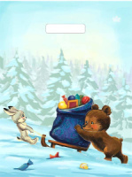 Пакет 30*23см (30мк) с вырубной укрепл. ручкой "Звездная доставка" ПВД