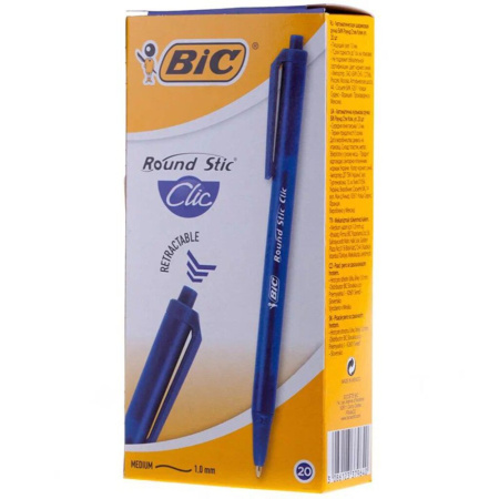 Ручка шар. BIC Round Stick Clic, синяя, 1,0мм, автомат