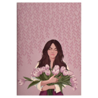 Записная книжка А6  32л., скоба "Романтика" мат.лам., выб. УФ-лак